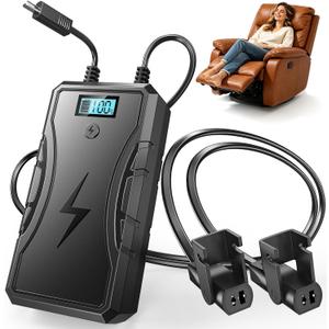 SWANPOW Battery Pack for Reclining Furniture, 2500mAh Universal Recliner Battery Pack Rechargeable with LED Display for 2-Pin Lift Chair, Couch, Motion Furniture, Wheelchair
