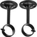 Amazon Basics Curtain Rod Ceiling-Mount Bracket Set, 4-Pack, Black Finish