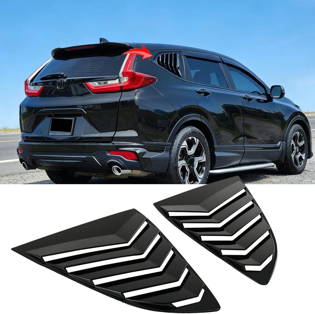 MUTUSAISI Rear Side Window Louvers Air Vent Scoop Louver Fit for Honda CR-V CRV 2017-2022 Gloss Black Window Scoop Louver Cover ABS Sun Rain Shade Vent 2pcs