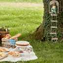 Thyle 4 Pieces Garden Gnomes Outdoor Tree Hugger Gnome Fairy Statue Elf Out the Door Resin Figurine Hanging Ladder Decoration Tree Faces Decor Outdoor for Patio Yard Lawn(Rustic Style)