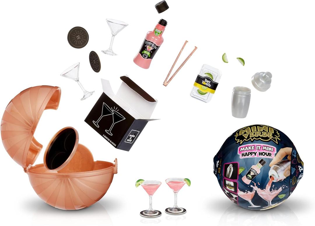 MGA's Miniverse Make It Mini Happy Hour Mini Collectibles, Blind Packaging, DIY, Resin Play, Replica Cocktails, NOT Edible, Collectors, 21+