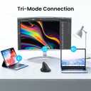 Wireless Ergonomic Vertical Mouse, Rechargeable Tri-Mode (Dual Bluetooth + 2.4G USB) Optical Mouse with Adjustable RGB Lighting, Multi-Device Control for Laptop, PC, Mac, iPad, Desktop (Dark Black)