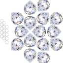 Crystalsuncatcher Clear Crystal Ball Prism Suncatcher Rainbow Maker Hanging Crystals Prisms for Windows, for Feng Shui, for Gift (30mm/1.18" 15 pack)