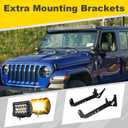 Fit 18-22 Jeep Wrangler JL/ 20-22 Gladiator JT 52" inch LED Light Bar 4 inch White/Amber Yellow LED Pods Strobe Fog Light Offroad with Upper Windshield Mounting Brackets Switch Wiring Harness