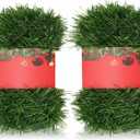 100 ft Green Christmas Garland Decorations Artificial Greenery 3.5" Wide Pine Garland PVC Soft Christmas Decorations for Indoor Outdoor Tree Stair Banister Fireplaces, 2 Pcs, 49 ft Each
