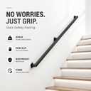 12FT Handrail Wall Mounted, 500LB Heavy-Duty Stair Railing