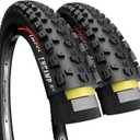 Fincci 27.5 x 2.25 Inch Mountain Bike Tire Foldable 57-584 60 TPI with Nylon Protection for All Mountain Enduro MTB Hybrid Bike Bicycle (Black)