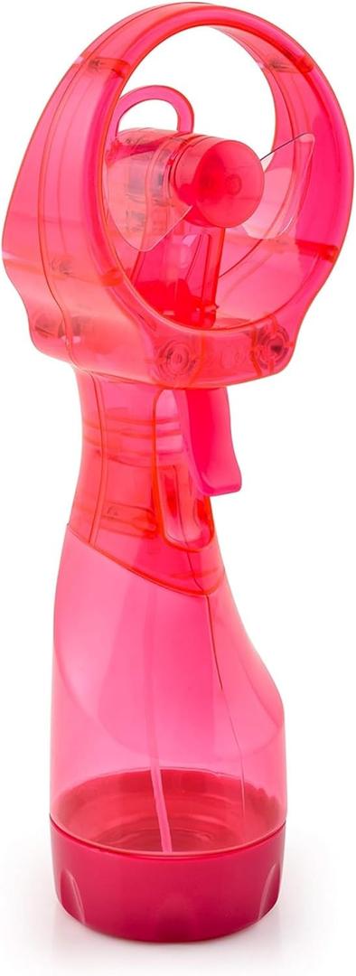 O2COOL Deluxe Handheld Battery Powered Water Misting Fan, Model Number: FML000100E024RSP (Single, Pink)