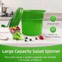 5 Gallon Commercial Salad Spinner and Dryer, Large Manual Vegetable Washer & Greens Dryer with Drain Tube, Heavy-Duty & FDA Listed for Restaurant, Home, Farm Use