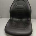 VEVOR Universal Lawn Tractor Seat Replacement, Compact High Back Mower Seat, Black Vinyl Forklift Seat, Central Drain Hole Skid Steer Seat with Mounting Bolt Patterns of 8" x 11.5" & 11.25" x 11.5"