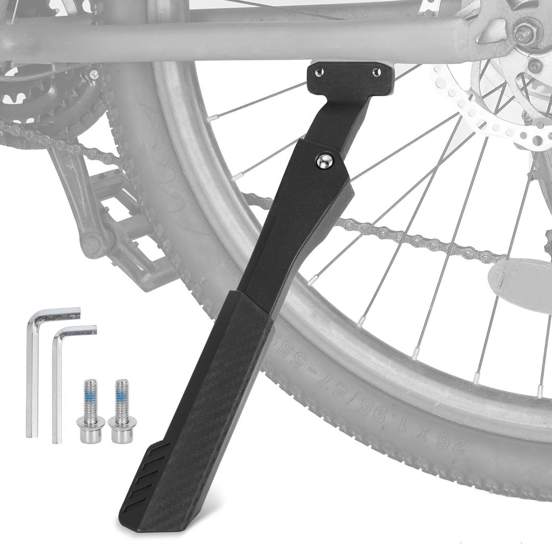 RUTU Bike Kickstand,Adjustable Adult Bicycle Kickstand for 24"-29" Ebike,Mountain Bike,Fat Tire Bike,40mm apart Aluminium Alloy Rear Kick stand