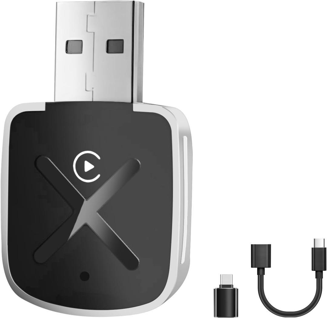 Wireless CarPlay adapter for Apple iPhone, Convert Wired to Wire-less Car Play Adapter with USB & Type-C Extension Cable, Carplay Wireless Adapter Compatible with Cars from 2016 later and Phone iOS10+