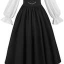 NSPSTT Victorian Dress for Women Renaissance Costume Medieval Outfit Skirt, XXL