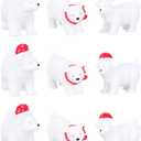 9Pcs Christmas Miniature Polar Bear Adornment Creative Bear Micro Landscape Ornament Desktop Decoration (Random Style) Home Decor