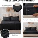 Queen Comforter Set Black - Bed in a Bag Queen Size, 7 Pieces, Soft Bedding Set for All Seasons, Premium Queen Comforter Set with Comforter, Sheets, Pillowcases & Shams