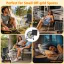 T-SUNiceM 12" Portable Battery Operated Solar Fan for Outdoor | 13200mAh Rechargeable Battery,15W Brushless Motor ,360 Tilt Design,USB/Type-C Output,for Camping, RV Trips,Patio,