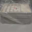 Velvet Jewelry Drawer Organizer Trays – Large White Stackable Jewelry Storage Inserts Set, 4-Layer Jewelry Tray Set for Earrings, Rings, Necklaces, Bracelets with Removable Dividers for Dresser,Vanity, White, Expanded (Magazine Size)