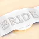 Chanaco Bride to Be Sash Bachelorette Party Favors Bridal Shower Decorations Engagement Accessories White Veil with Comb Pearl Sashes for Women Wedding Gifts