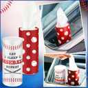 Faccito 12 Pcs Car Tissues Cylinder Holder with Facial Tissue Bulk Baseball Themed Tissue Holder Travel Tissues Tubes Boxes Container for Car Cup Baseball Party Decoration Supplies