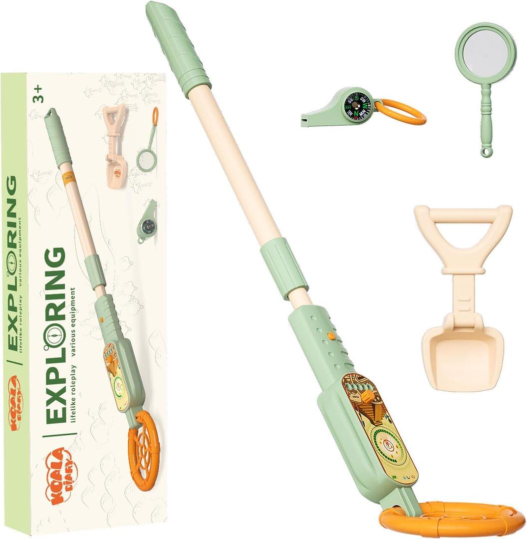 Children's Metal Detector kit-Outdoor Explorer Kit with Metal Detector, Magnifying Glass, Shovel, Whistle & Compass, Educational Nature Gift for Curious Kids (Ages 3+)