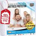 Utopia Bedding Waterproof Mattress Protector Queen Size, Premium 200 GSM Terry Mattress Cover, Soft & Breathable Bed Cover, Fitted Sheet Style with Stretchable Deep Pockets 17" (White)