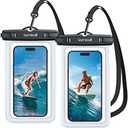 Lamicall Waterproof Phone Pouch Case - [2 Pack][Easy Lock & Heavy Duty] IPX8 Water Proof Cell Phone Dry Bag for Beach, Protector for iPhone 17 16 15 14 13 12 11 Pro Max Plus Air, Galaxy S25 S24, 4-7"