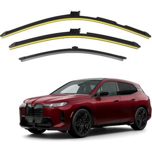 Front & Rear Windshield Wipers Blades Compatible With 2021 2022 2023 2024 2025 BMW iX I20 61615A0B571