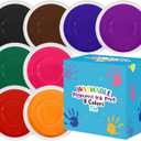 7 Inch Large Ink Pad for Kids Washable | Washable Stamp Pads for Classroom Stamps, Scrapbook Supplies Kit & Fabric Crafts (8 Colors)