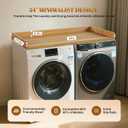 GCCSJ Washer Dryer Countertop, 54" Width x 27.5" Depth Wood Laundry Topper with Edge & Non-Slip Pads for Laundry Room Organization Storage & Clothes Folding, Oak