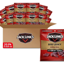 Jack Link's Beef Jerky Multipack - Original - Made with 100% Real Beef - Ready to Eat Real Meat Protein Snacks - 7g Protein per Serving - 0.625 oz Bags (20 Pack) BBD 4/28/27