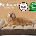 Bedsure SupportMax XL Plus Orthopedic Dog Beds Large Sized Dog - Extra Thick Supportive Dogs Couch with Waterproof Washable Cover, Jumbo Comfort Pet Sofa with Soft Sherpa & Nonskid Bottom, Brown, 48"