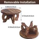 Plant Stand Indoor Wooden Plant Stool Round Stand Risers for Decor Plant Pedestal Stand Farmhouse Rustic Decorative Display Flower Holder Pedestal Board Brown