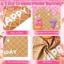 6 7 Birthday Decoration Backdrop,I was 6 Now I'm 7 Birthday Backdrop Banner, Ice Cream Drip Sweet Funny Number Pattern Wall Background for Girl Boy 7th Bday Party Decoration