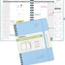 POPRUN Monthly Planner 2026-2027 (Medium 6.5" x 8.5") 18 Months Calendar (Jan 2026 - Jun 2027) - 4 Pages per Month with Expense & Notes, Stair-like tabs, Leather Cover, Sunday Starts - Blue