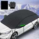 COFSODI Windshield Snow Cover 142in Half Car Protector, Waterproof Sun Shade for Winter Ice UV, Fits Camry Rav4 SUV Sedan, Quick Install for Outdoor Parking Tree Shade Garage Driveway Frost Rain Use : Automotive