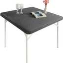 Cocktail Fitted Spandex Stretch Square Table Covers Caps Elastic Square Tablecloth Mixed Gray Table Topper 34x34 Inch