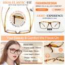 MARE AZZURO Oversized Reading Glasses Women Large Head Readers 1.0 1.25 1.5 1.75 2.0 2.25 2.5 2.75 3.0 3.5 4.0 5.0 6.0 (Brown)