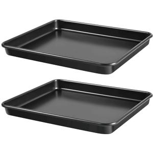 12.7-Inch Nonstick Baking Sheets & Cookie Trays for Oven, 2-Pack PFOA Free Baking Pans Set (Black)
