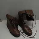 Ramede Men's Medieval Renaissance Boots Pirate Costume Viking Gothic Leather Boots High Tube Tied Shoes for Halloween Cosplay (10, Brown)