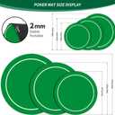 nuveti 24/31/47/55/63inch Round Poker Mat for Texas Holdem | Portable Poker Table Top with Art Deco Layout Print 6-8 Player Game Layout Mat to Play Cards, Poker Games, Blackjack, Casino