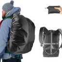 Frelaxy Waterproof Backpack Rain Cover, 10000mm Waterproof Level, Upgraded Ultra-Strong Multilayer Structure, Antislip Cross Buckle Strap, Ultralight Compact Portable, for Hiking, Camping, Traveling (Black)