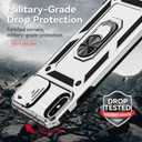 2 x Hitaoyou for iPhone Xs Max Case with Camera Cover & Kickstand Military Grade Shockproof Heavy Duty Protective Magnetic Case for iPhone Xs Max 6.5'' Silver