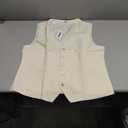COOFANDY Men's Linen Vest Casual Linen Slim Fit Suit Vests Dress Waistcoat Wedding Business Prom (3X-Large, Light Khaki)