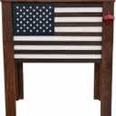 Backyard Expressions Rustic Wooden Patio Cooler with Bottle Opener & Drain Plug – Outdoor Beverage Cooler for Deck, Porch, Patio & Backyard Entertaining (57 Qt American Flag)