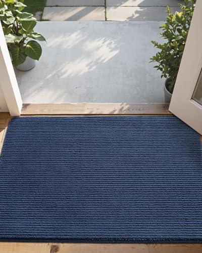 DEXI Door Mat Entryway Doormat Front Entrance Non-Slip Low Profile Washable for Inside Entry 19.5"x31.5",Blue