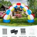 RattanView Inflatable Arch 8 ft Summer Beach Ball Party Arch Rainbow Beach Party Decoration Inflatable Pool Favors for Indoor Outdoor Lawn Yard Garden Decoration(Blue), 14 x 8 ft/ 4.3 x 2.5 m