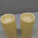 2 PCS 3" x8" Waterproof Outdoor Battery Operated Flameless LED Pillar Remote Candles Flickering Plastic Resin Electric Decorative Light for Lantern Patio Garden Home Decor Party Wedding Decoration