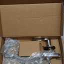 Amazon Basics Front Door Lock Set, Handleset with Shelby Lever, Level Door Handle, Exterior, Single Cylinder Packs, Satin Nickel, 1-Pack