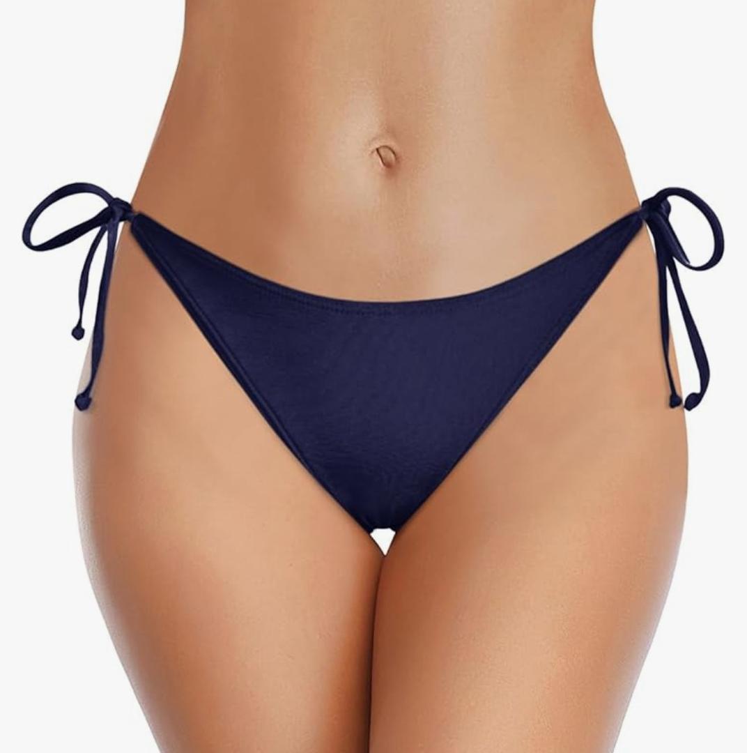 Holipick Bikini Bottoms for Women String Bathing Suit Bottom with Moderate Coverage Low Waist Swim Bottom M