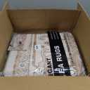 Washable Rug 9x12 Area Rugs: Boho Vintage Distressed Oriental Medallion Neutral Thin Large Rug Carpet for Living Room Bedroom Dining Room Home Office Decor - Beige